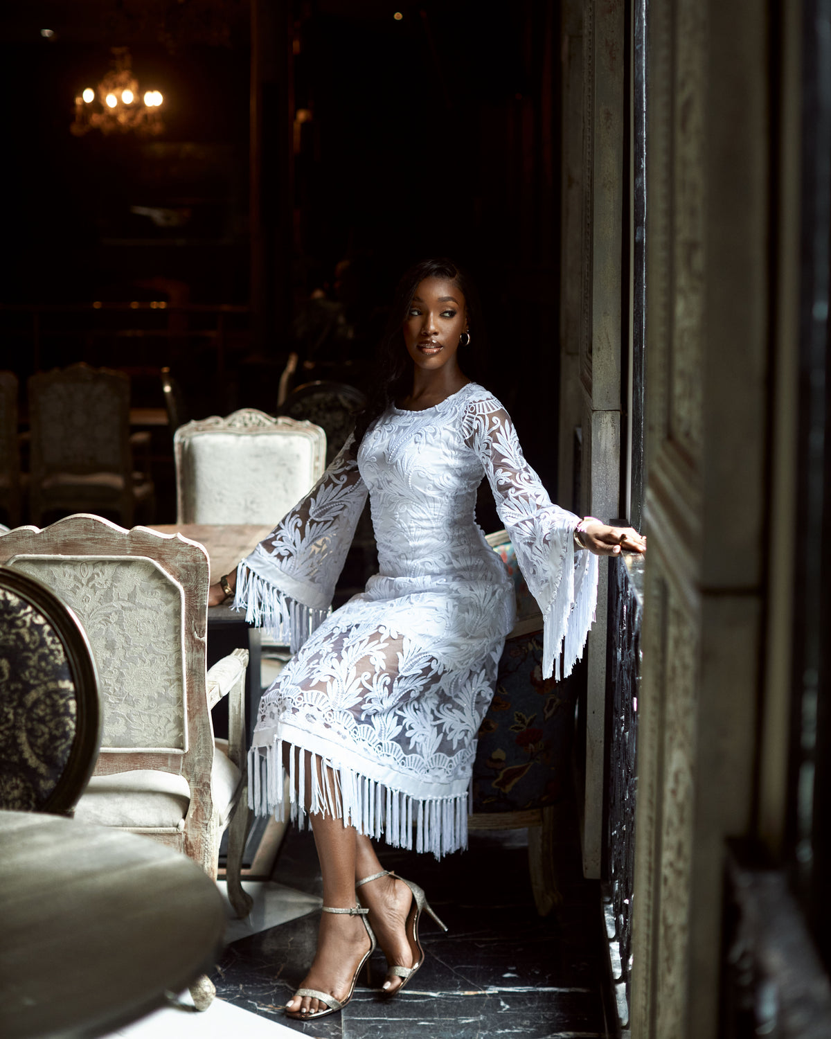 Ivy zenny inspired Turkish lace Long Dress