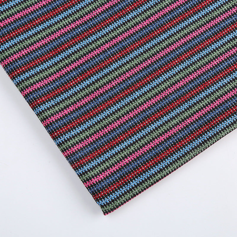 Colored Stripe Coated Ethnic Fabric