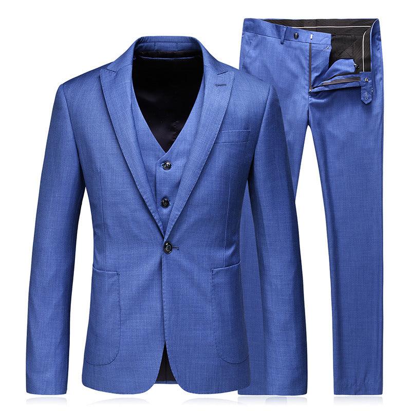 Foreign Trade Men's Suit Men's Three Piece Suit Groom Wedding Dress Thin Business Leisure Slim Fit Suit Trendy - melvincucci
