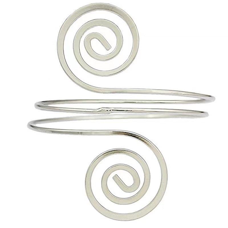 Simple Alloy Glossy Punk Exaggerated Armband Bracelet - melvincucci