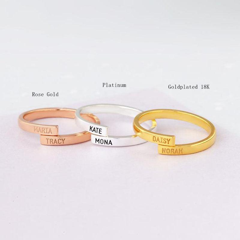 Custom Name   Ring Gold Plated Couple - melvincucci