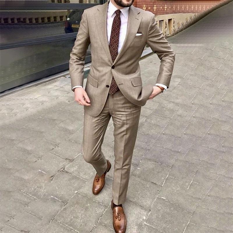 Color Formal Solid Color Two-piece Suit - melvincucci