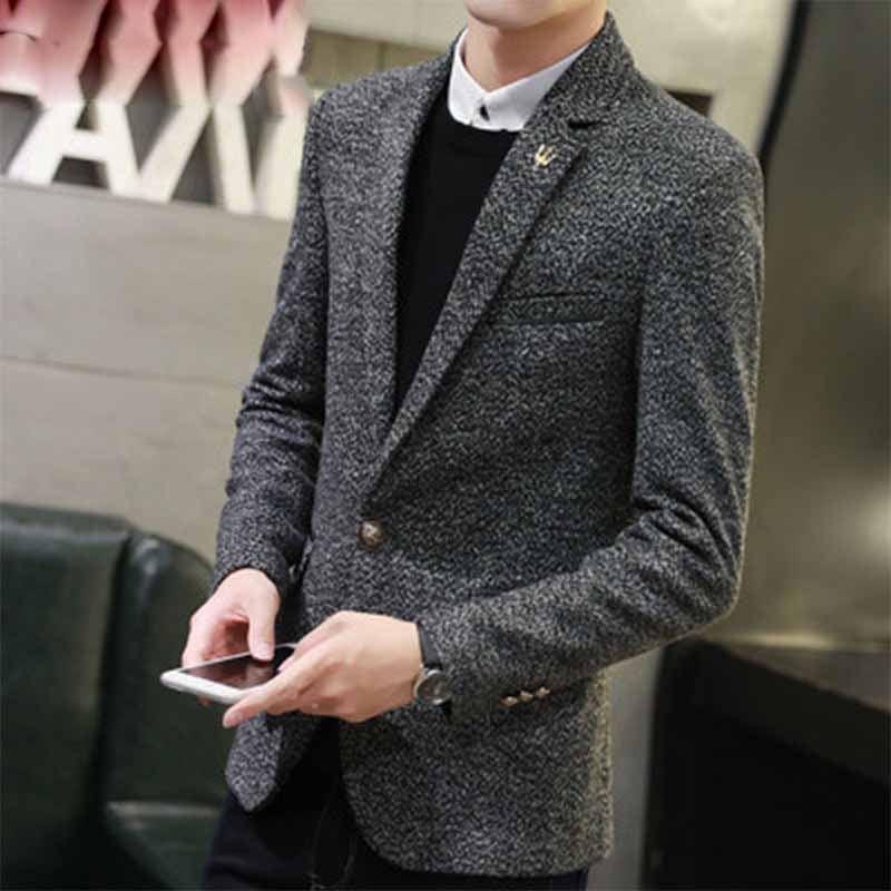 Fashion Slim Plaid Suit Men's Jacket - melvincucci