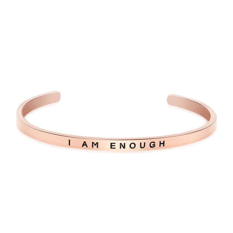Fashion Letter I AM ENOUGH 4MM Bracelet C Shape - melvincucci