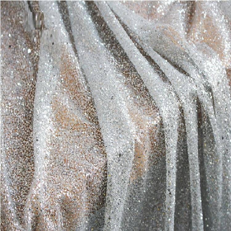 Wedding Dress Silver Bronzing Sequin Fabric - melvincucci