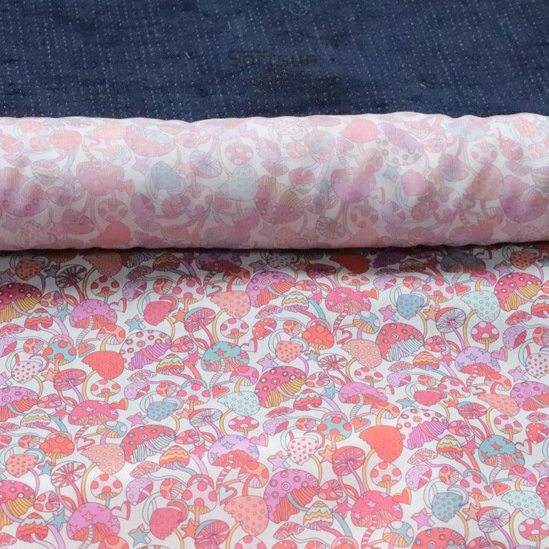 Blue Color Mushroom Long-fiber Cotton Printing Baby Girl's Clothing Dress Fabric Fabric - melvincucci