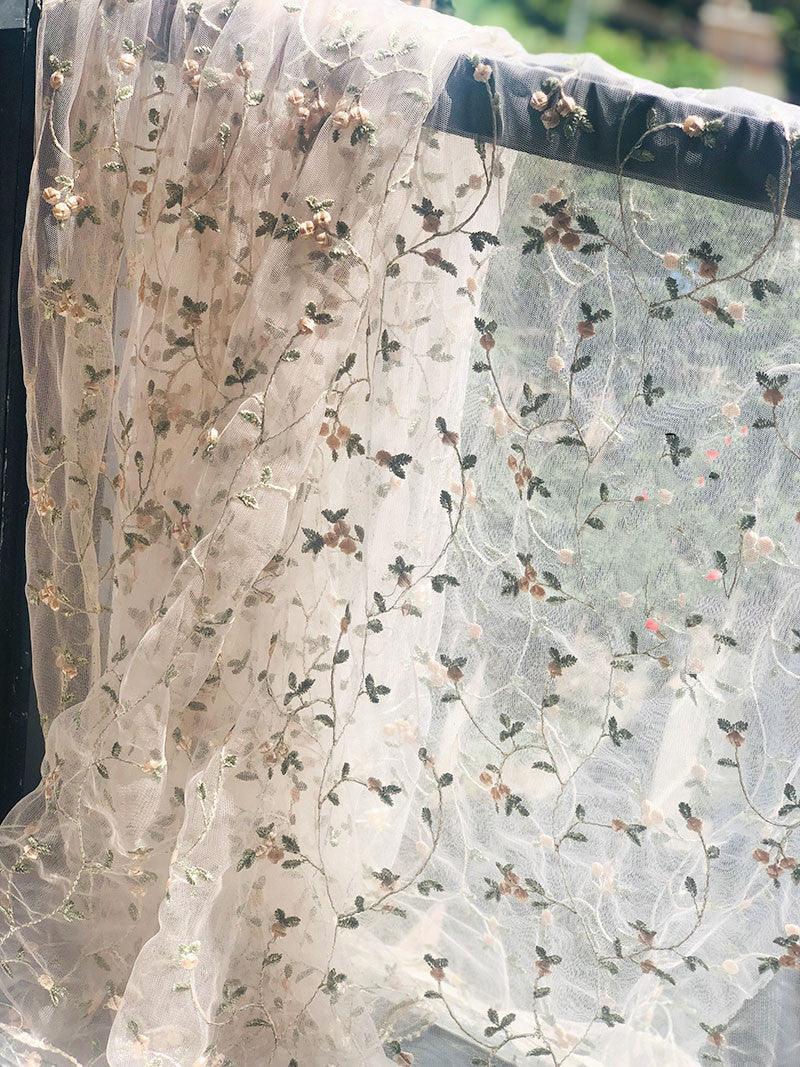 Embroidery Lace Fabric Lace Mesh Gauze Flower - melvincucci