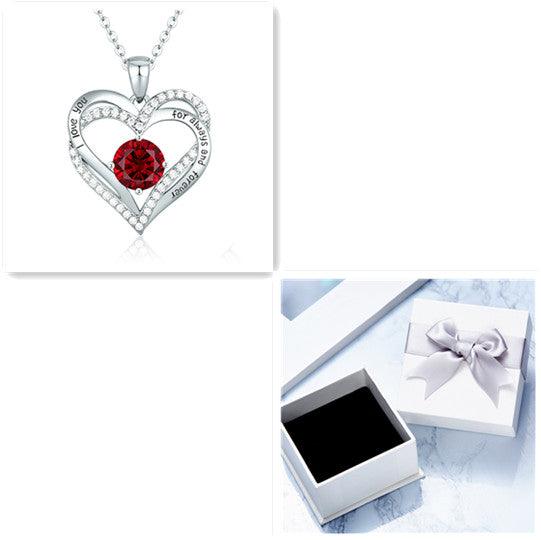 Female 925 Silver Twelve Birthstone Pendant Necklace - melvincucci