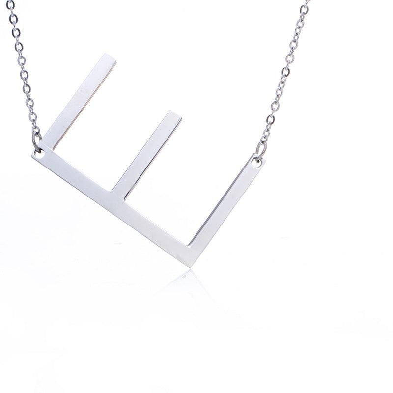 Fabulous Rose Gold Plated Stainless Steel Initial Letter Pendant Necklace - melvincucci