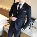 Slim men's single button three-piece suit - melvincucci