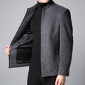Winter new men's short woolen coat stand collar - melvincucci