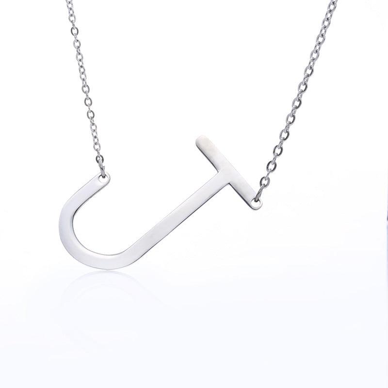 Fabulous Rose Gold Plated Stainless Steel Initial Letter Pendant Necklace - melvincucci