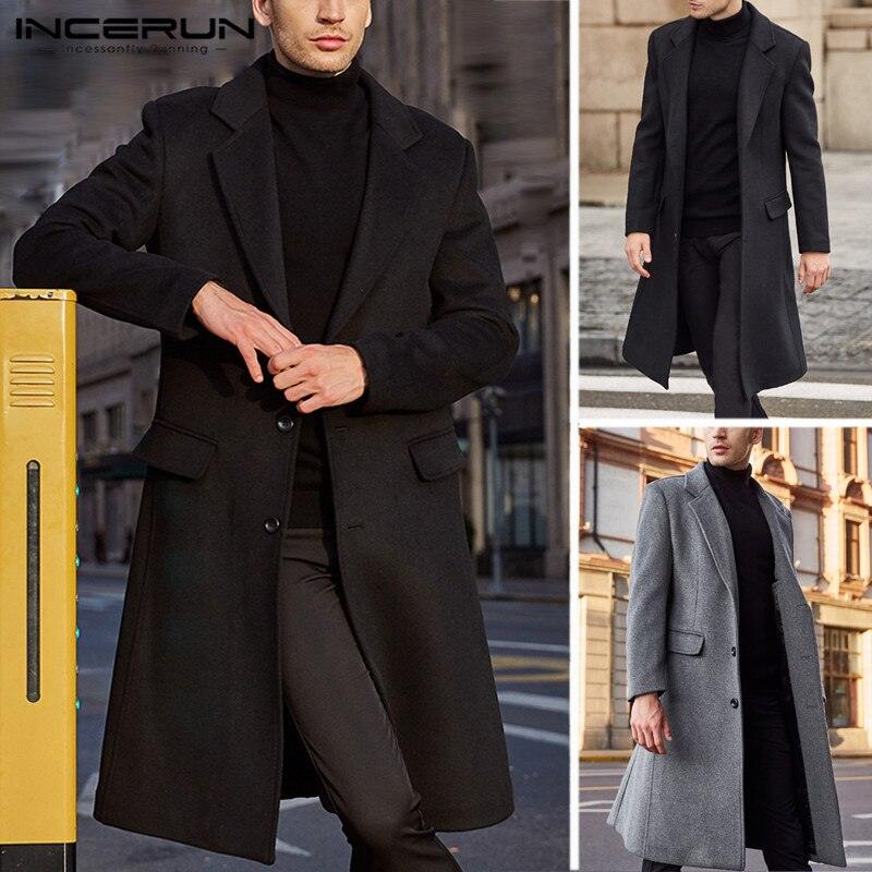 British men's long trench coat wool - melvincucci