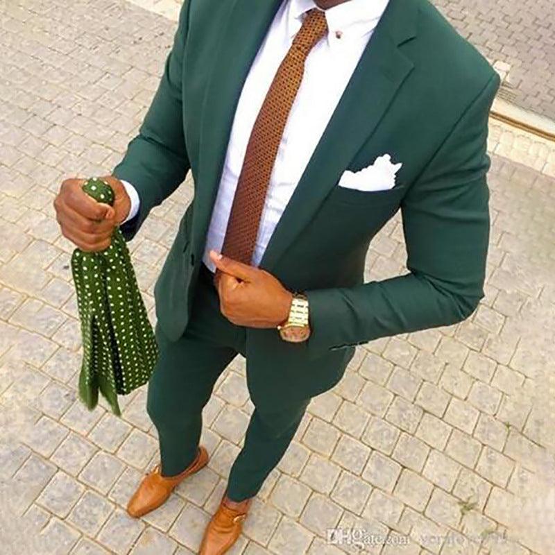 Color Formal Solid Color Two-piece Suit - melvincucci