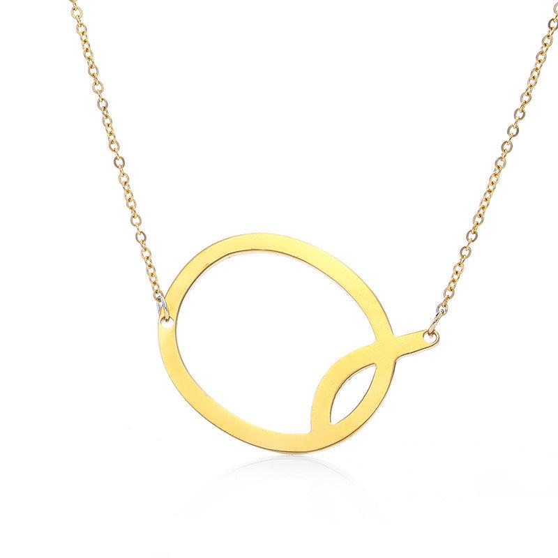 Fabulous Rose Gold Plated Stainless Steel Initial Letter Pendant Necklace - melvincucci