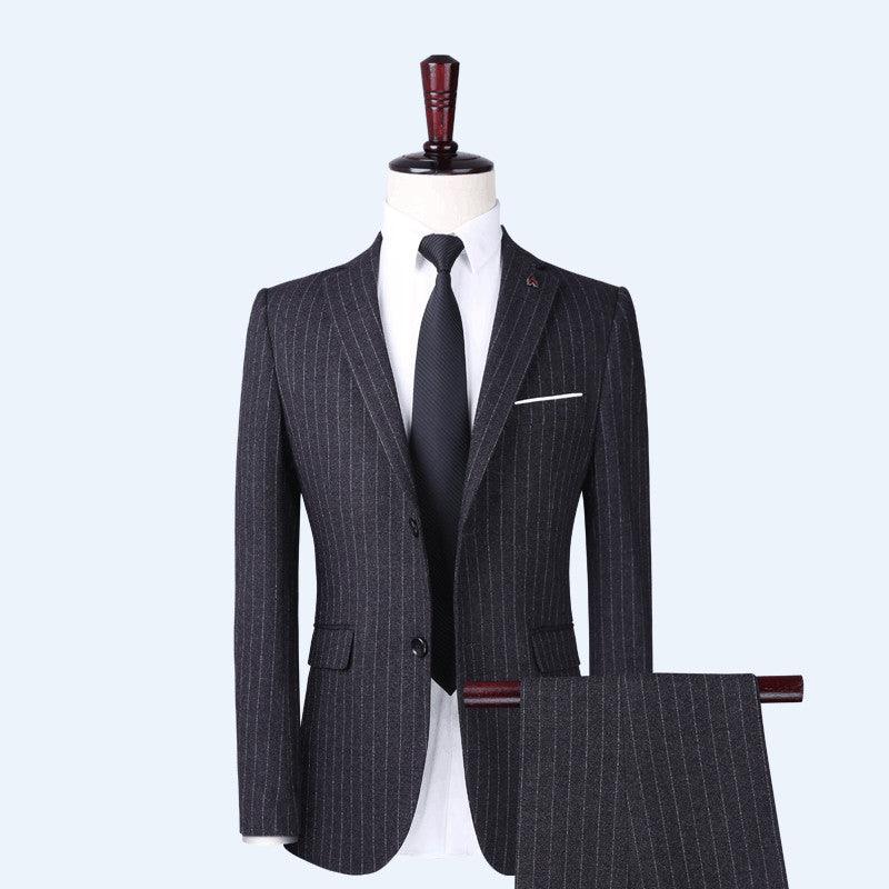 Vertical striped suit groom groomsmen - melvincucci