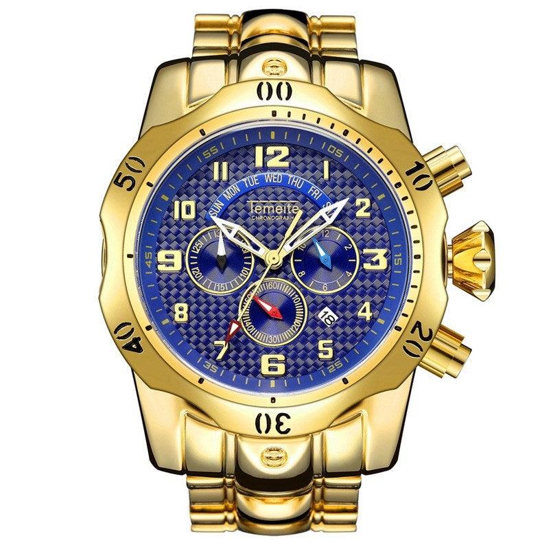 Waterproof quartz watch with large dial - melvincucci