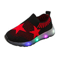 Children's Light Shoes Girls Casual Shoes Girls Flying Weaving Shoes Stars Shoes Shoes Children's Shoes Net Shoes - melvincucci