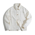 American Retro Paris Buckle White Ranch Denim Jacket Jacket Men - melvincucci