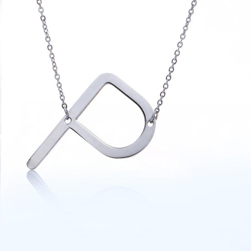Fabulous Rose Gold Plated Stainless Steel Initial Letter Pendant Necklace - melvincucci