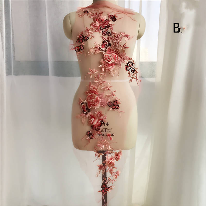 Dress Evening Dress Accessories Lace Fabric Multicolor Computer Embroidered Children's Clothing Decoration