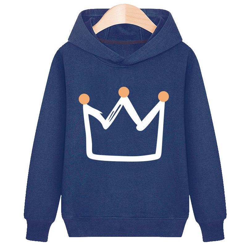 Crown hooded plus velvet sweatshirt - melvincucci