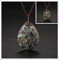 Natural color shellfish abalone shell winding necklace - melvincucci