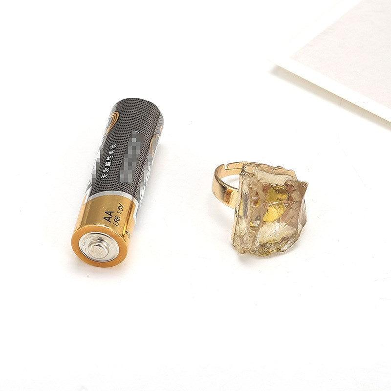 Natural Crystal Plating Rough Stone Ring - melvincucci