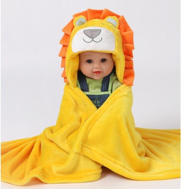 Baby fleece bath towel hooded towels bathrobe - melvincucci