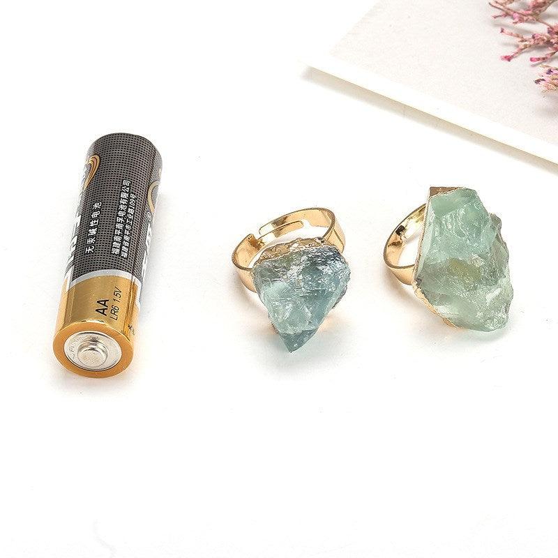 Natural Crystal Plating Rough Stone Ring - melvincucci
