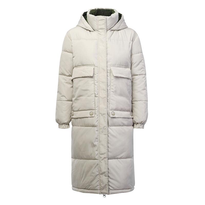 winter women hooded long warm coats Turtleneck down jacket - melvincucci