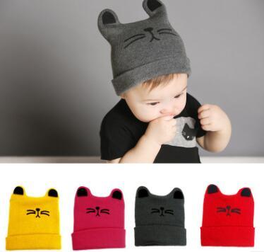Baby Newborn Baby Knitting Cartoon Child Children Girls Cat Ear Hat Beanie Hat Warm Autumn Winter - melvincucci