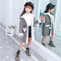2021 new foreign gas plus velvet jacket thick medium and large children Korean version of the coat woolen coat - melvincucci