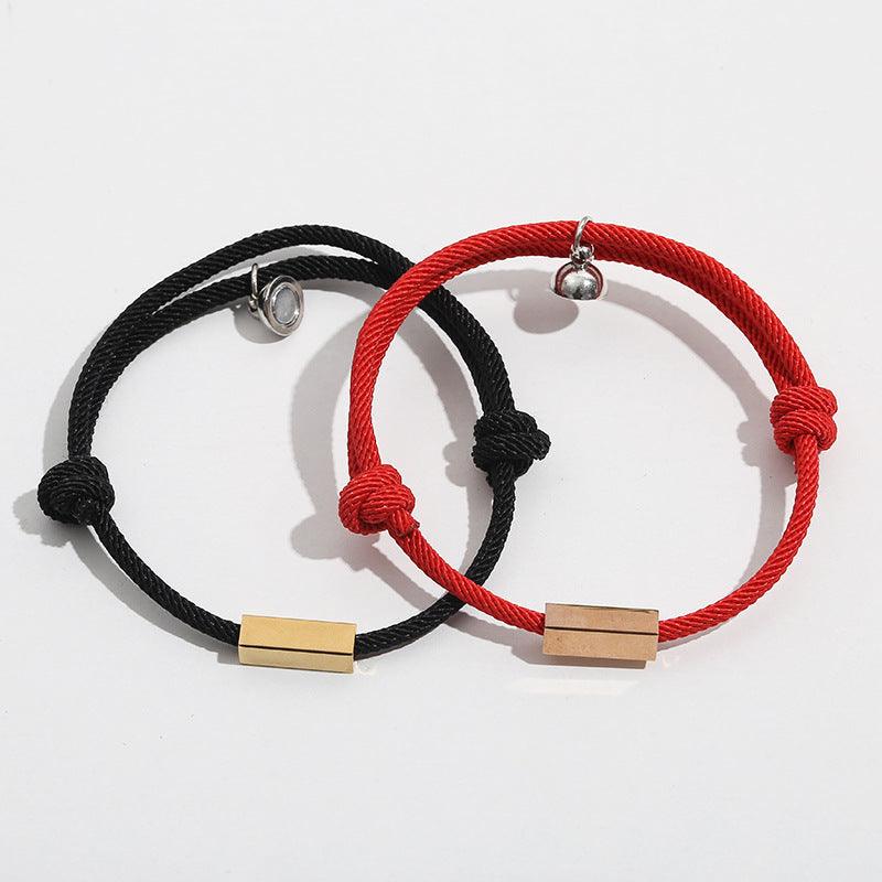 Customized Name Bracelet Eternal Love Magnet Staniless Steel Couples Bracelet - melvincucci