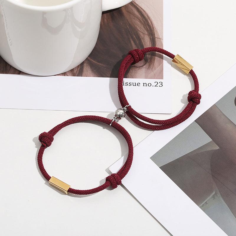 Customized Name Bracelet Eternal Love Magnet Staniless Steel Couples Bracelet - melvincucci