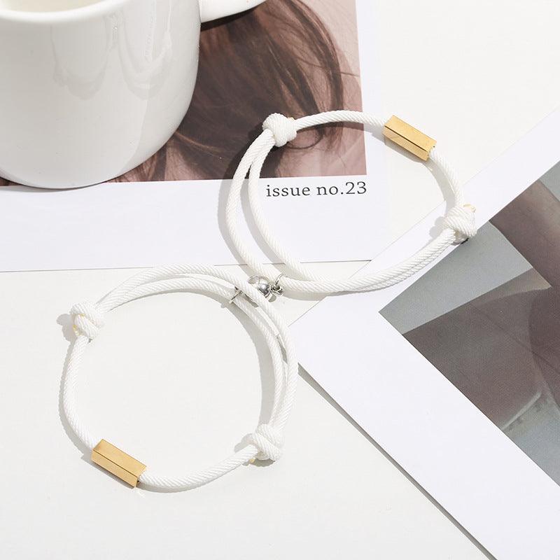 Customized Name Bracelet Eternal Love Magnet Staniless Steel Couples Bracelet - melvincucci
