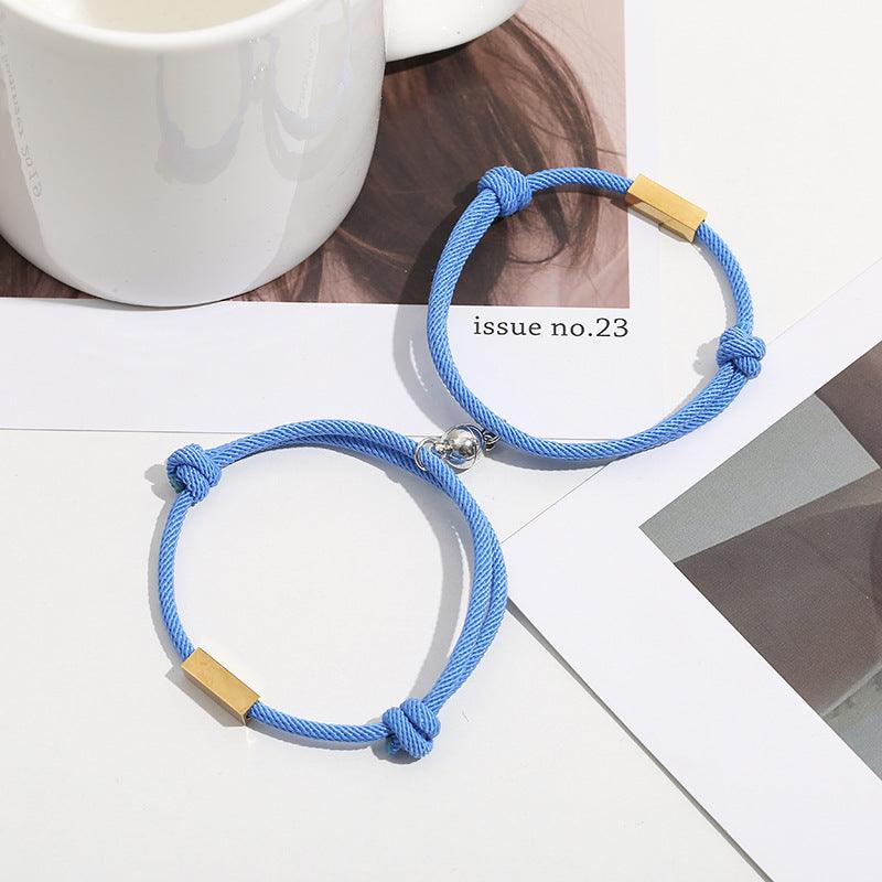 Customized Name Bracelet Eternal Love Magnet Staniless Steel Couples Bracelet - melvincucci