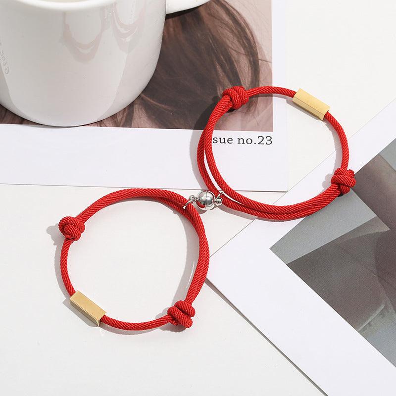 Customized Name Bracelet Eternal Love Magnet Staniless Steel Couples Bracelet - melvincucci
