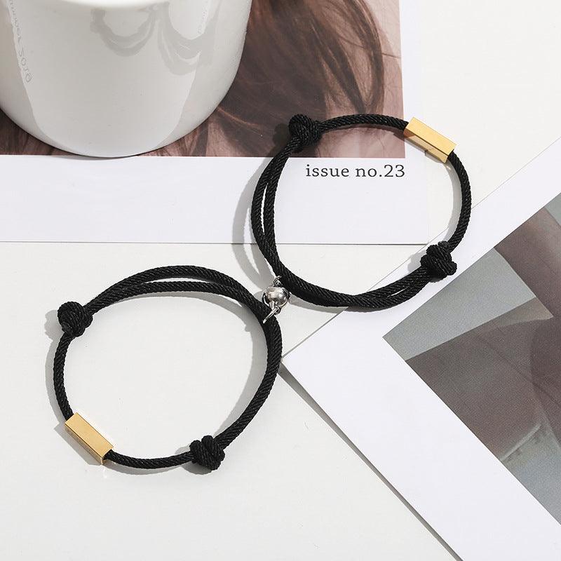 Customized Name Bracelet Eternal Love Magnet Staniless Steel Couples Bracelet - melvincucci