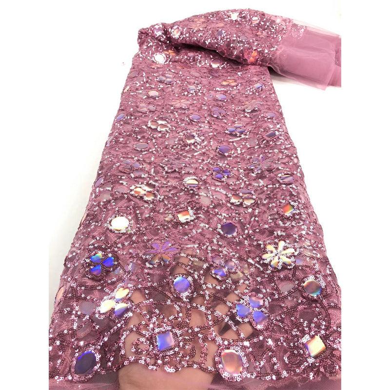New Style Mesh Lace Fabric Sequin Embroidered Fabric Womens Color Fashion - melvincucci