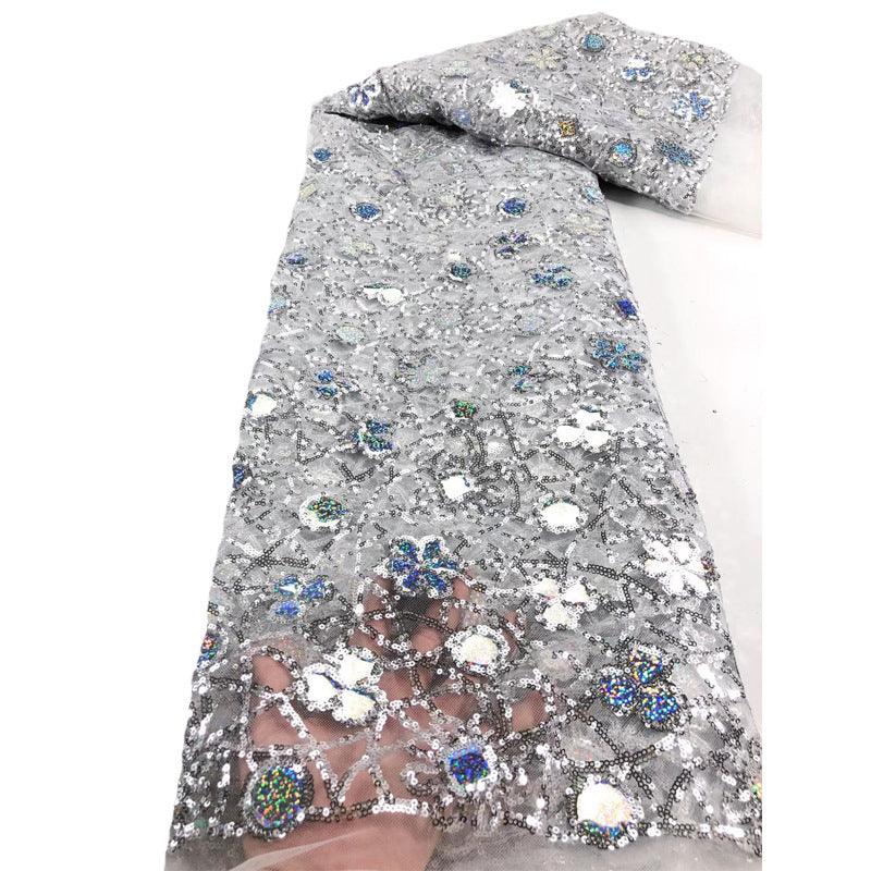 New Style Mesh Lace Fabric Sequin Embroidered Fabric Womens Color Fashion - melvincucci