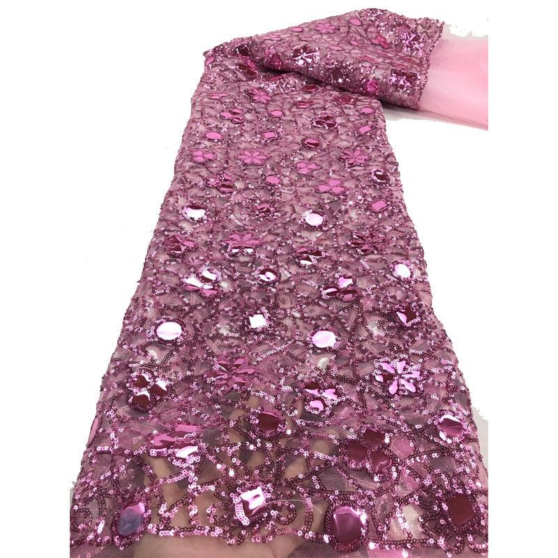 New Style Mesh Lace Fabric Sequin Embroidered Fabric Womens Color Fashion - melvincucci