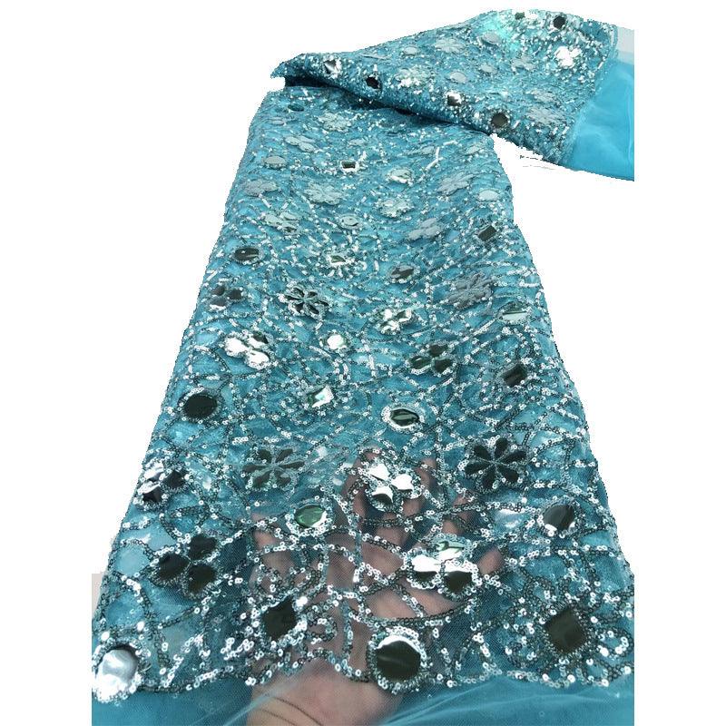 New Style Mesh Lace Fabric Sequin Embroidered Fabric Womens Color Fashion - melvincucci