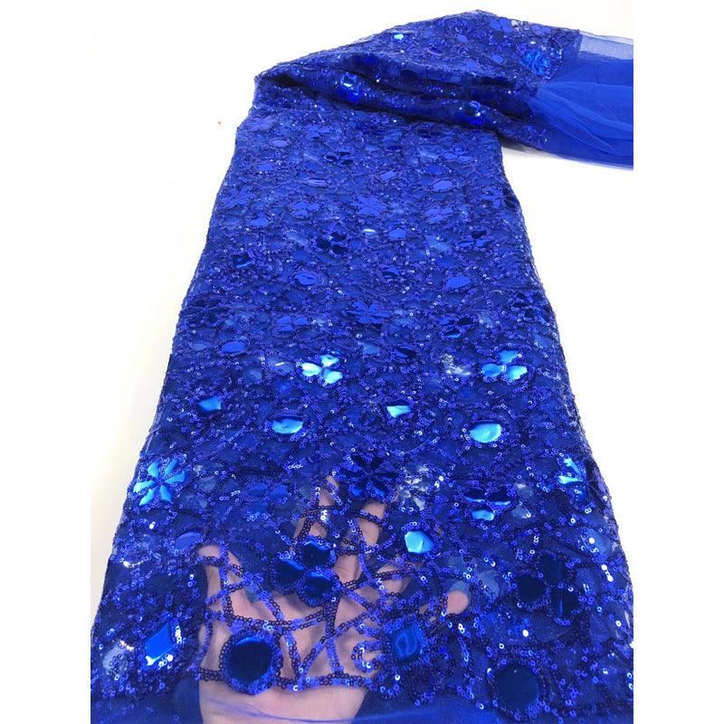 New Style Mesh Lace Fabric Sequin Embroidered Fabric Womens Color Fashion - melvincucci