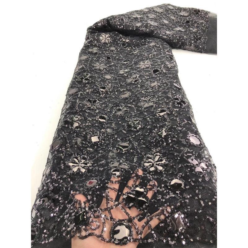 New Style Mesh Lace Fabric Sequin Embroidered Fabric Womens Color Fashion - melvincucci
