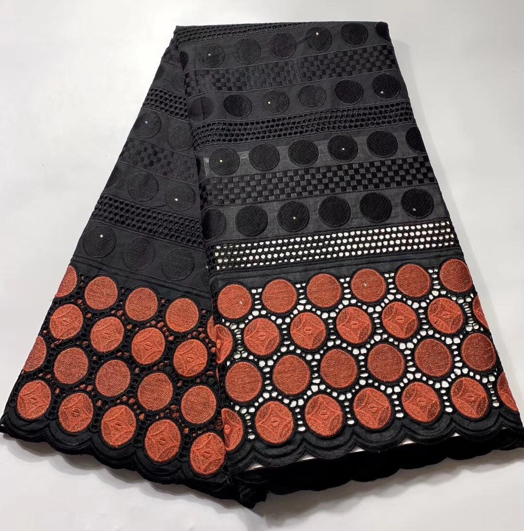 Polka Dot White Swiss Cotton African Lace Embroidered Fabric - melvincucci