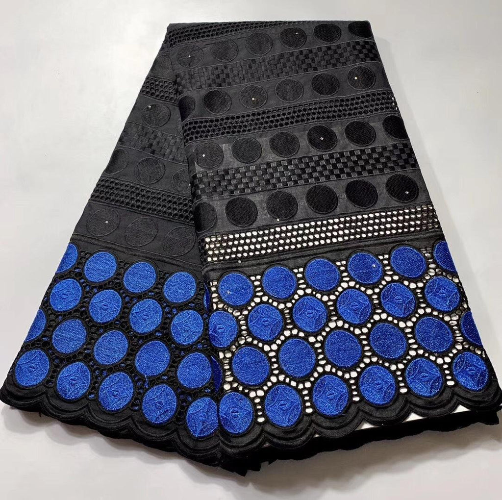 Polka Dot White Swiss Cotton African Lace Embroidered Fabric - melvincucci