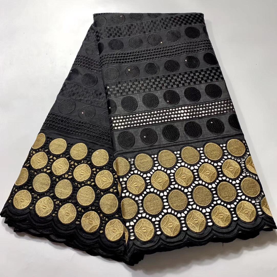 Polka Dot White Swiss Cotton African Lace Embroidered Fabric - melvincucci