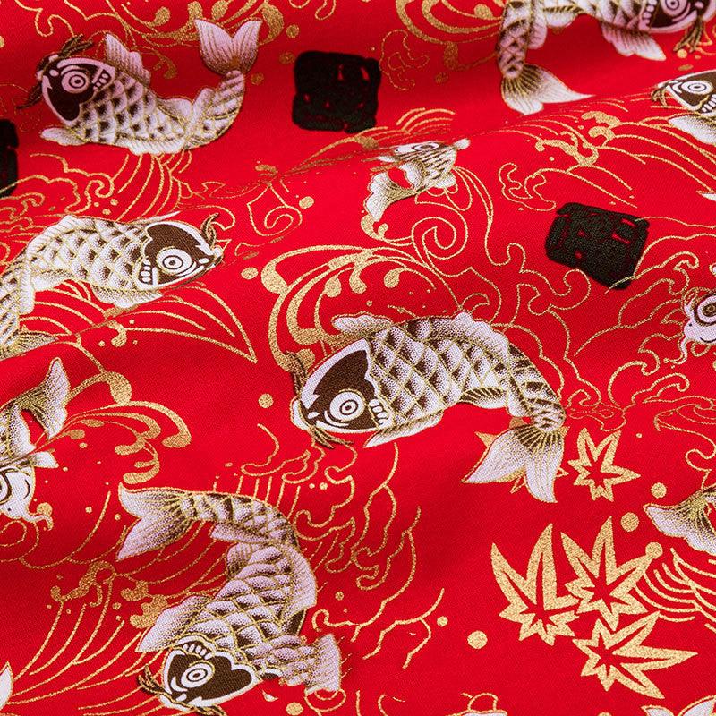 Japanese Style Bronzing Fabric Japanese Style Japanese Cotton Printed Patchwork Diy Chinese Style Hanfu Clothing Fabric Cotton Cloth - melvincucci