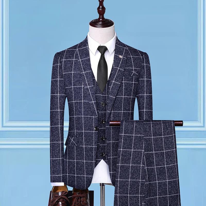 Men'sSuits, Checkered Suits, Three-Piece Suits, Work Suits, Professional Suits, Men's Clothing Trends - melvincucci